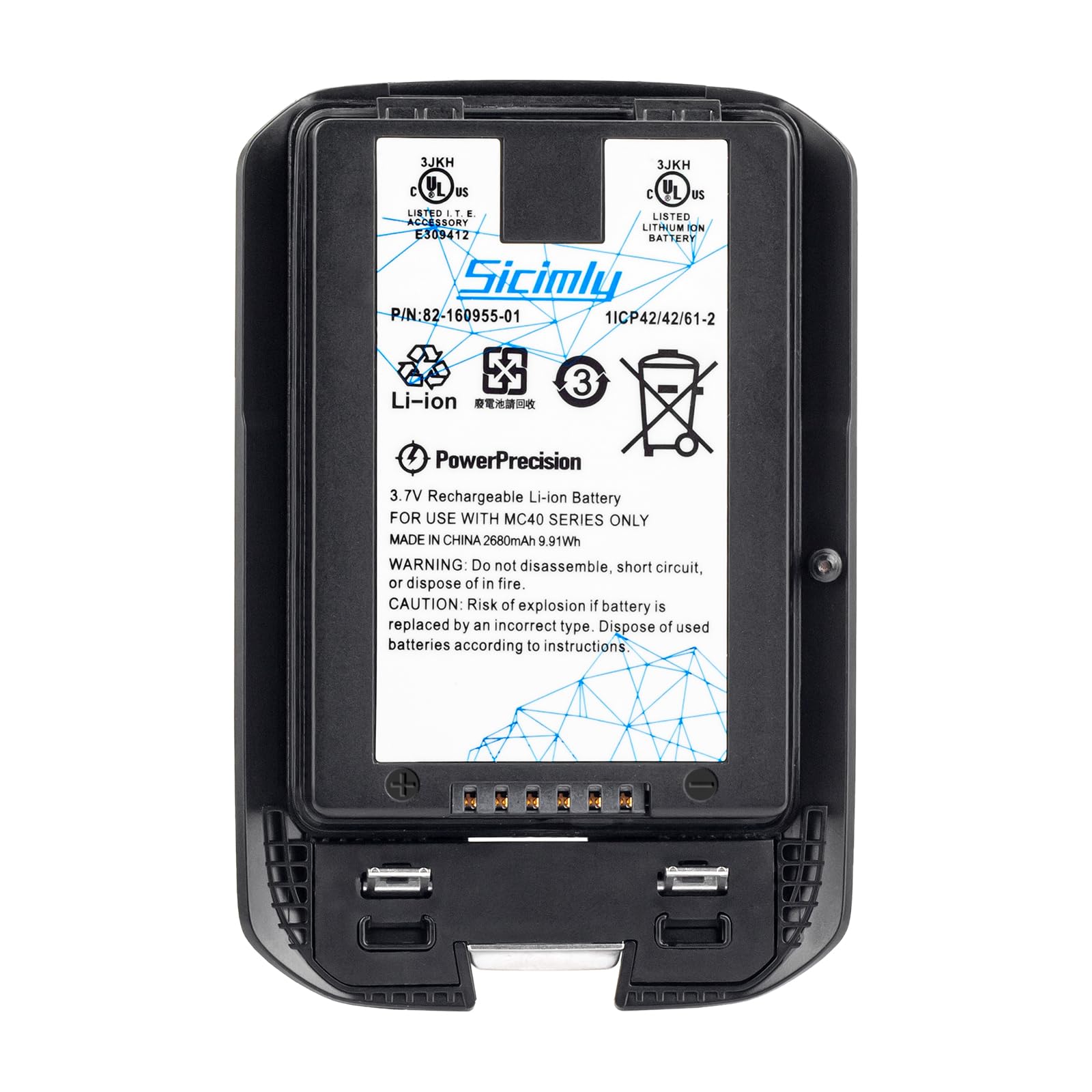 Sicimly mc40 Replacement Batteries fit for symbol for Motorola MC40 MC40C MC40N0 MC40N0-SLK3R01 82-160955-01 82-160955-03 Series Scanner battery,2680mAh.