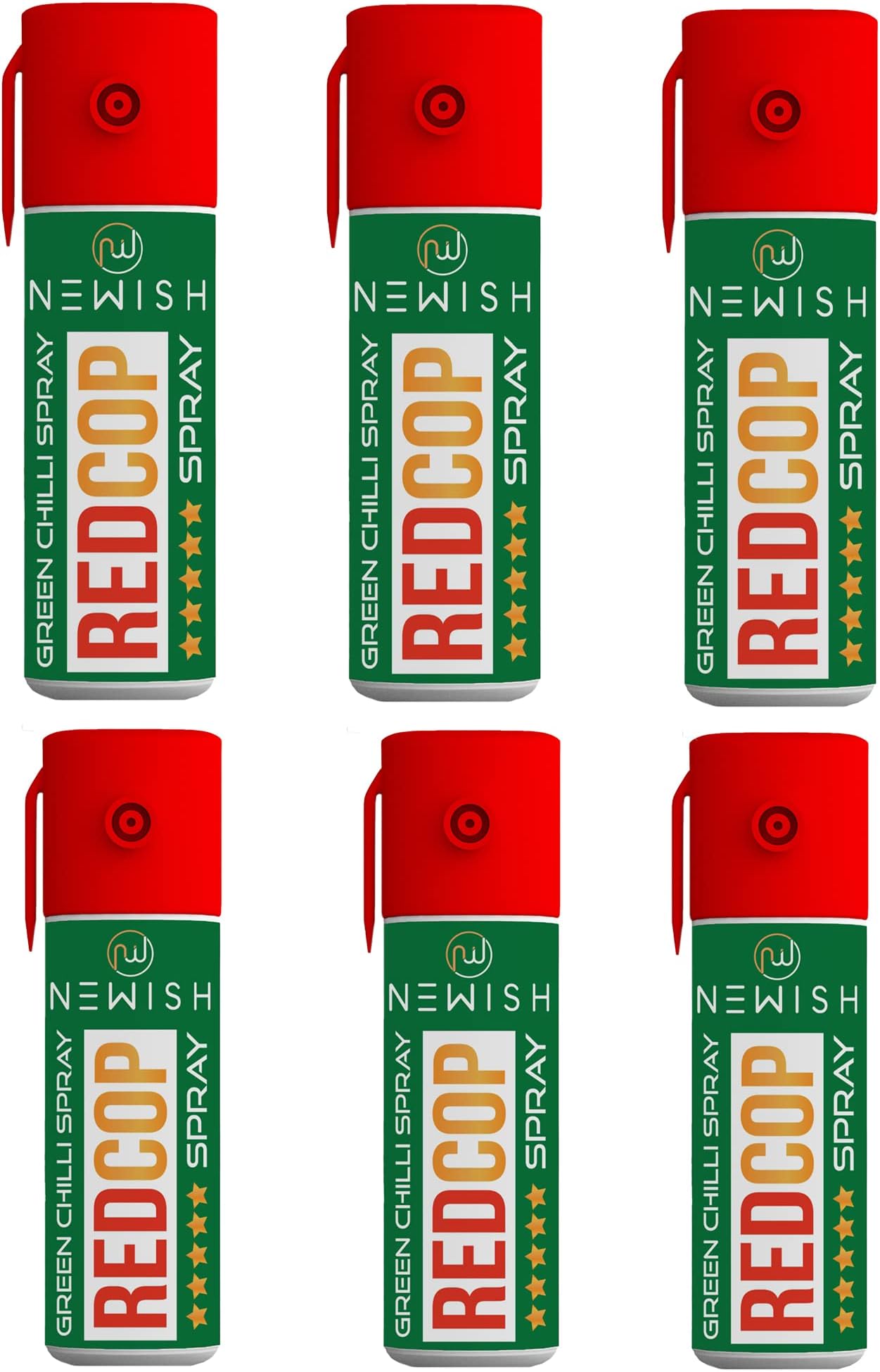 Newish Green Chilli Self Defence Pepper Spray for Women Safety - 55ml (Pack of - 6)