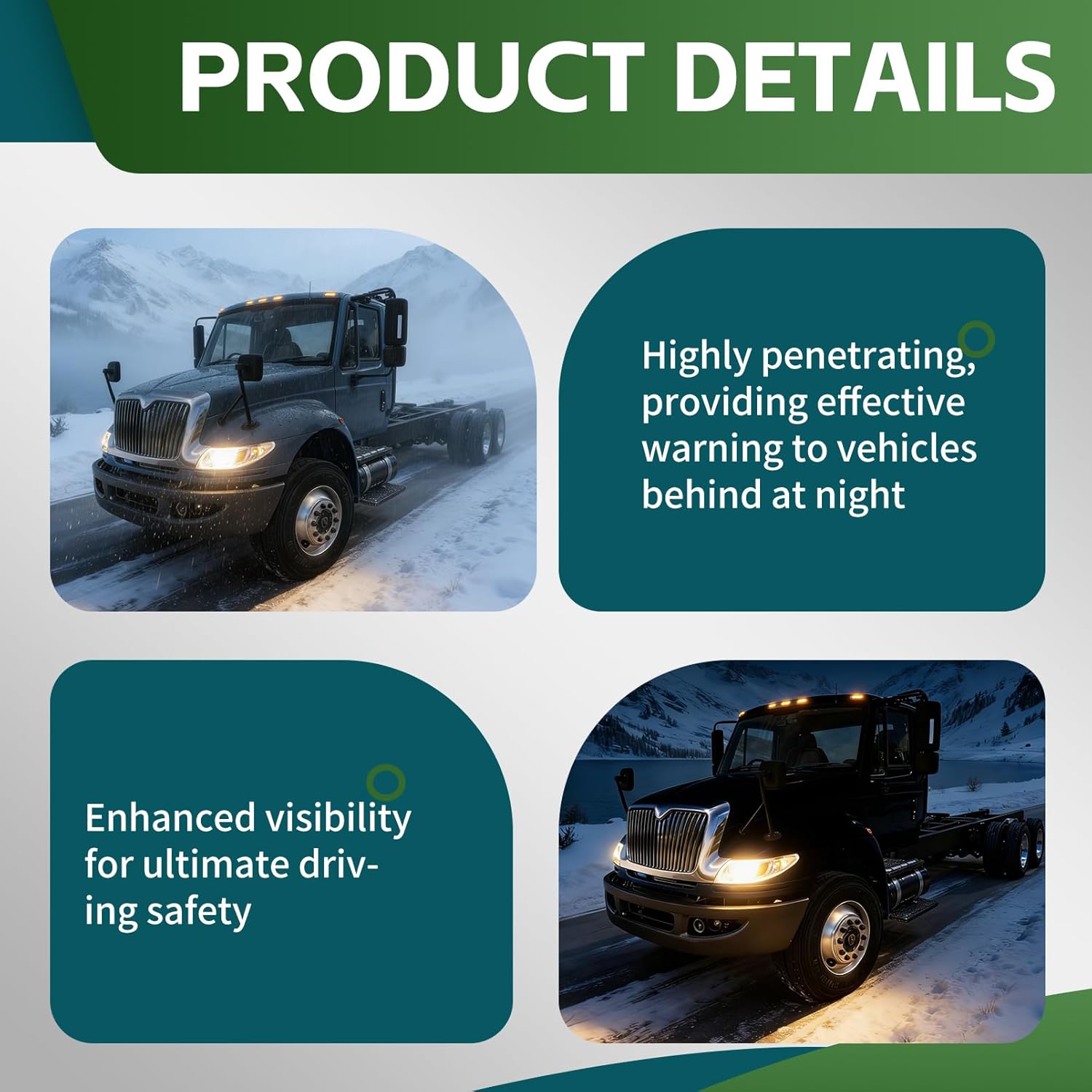 Halogen Headlight Assembly Compatible with International 3200 3300 4100 4200 4300 4400 8500 8600 2002-2016 Left Right Headlamp Set Replace 3574388C93 3574387C93