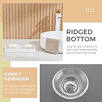 Vista 5 de Paquete de 2 jaboneras de baño, bandeja de jabón redonda transparente para baño, ducha, fregadero de cocina