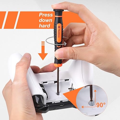 Vista 4 de JOREST Repair Kit for Xbox One/360/X PS4 PS3 PS5, PH0 T6 T8 T10 Torx Security Screwdriver, Crowbars,Tweezers, Cleaning Tool for Controller and