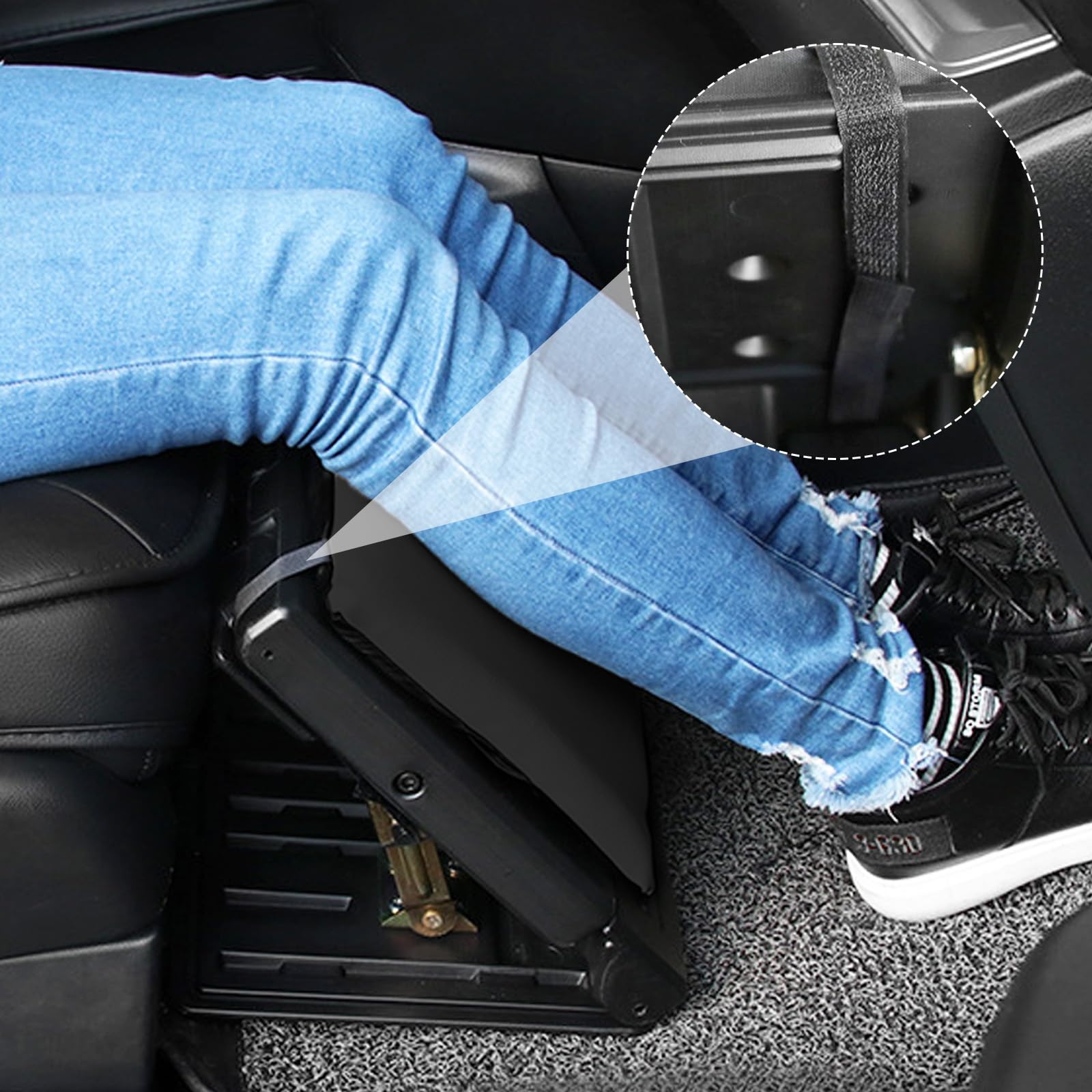Repose-Pieds De Bureau, Repose Pieds RéGlable Repose-Pieds Ergonomique Repose Pieds De Bureau Amovible Avec Massage Et Coussin De SièGe Doux Pour Voiture Bureau Maison Voyage (Noir)