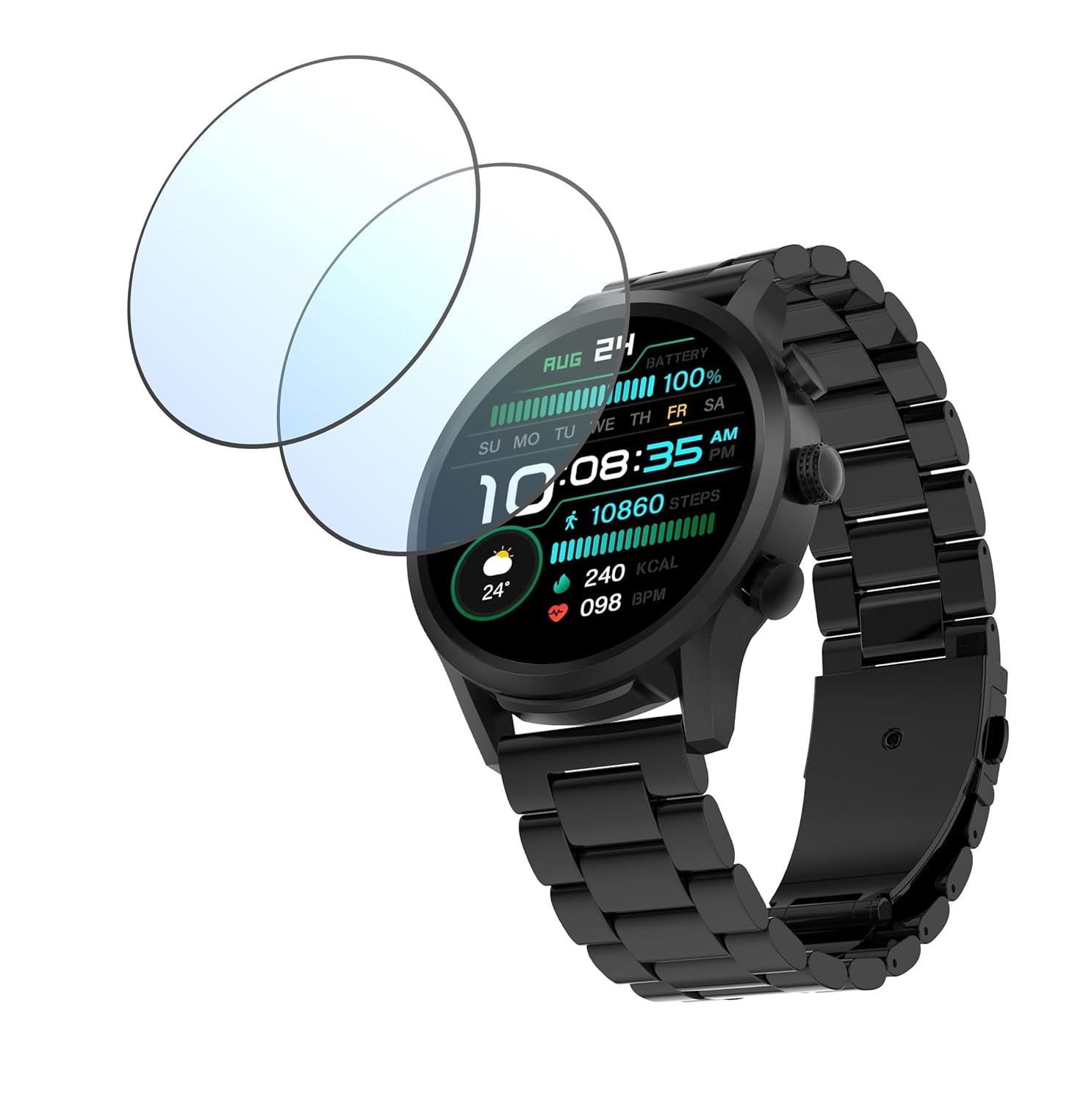 DVTECH® (Pack of 02 Best Fit Smartwatch Screen Protector for Fire Boltt