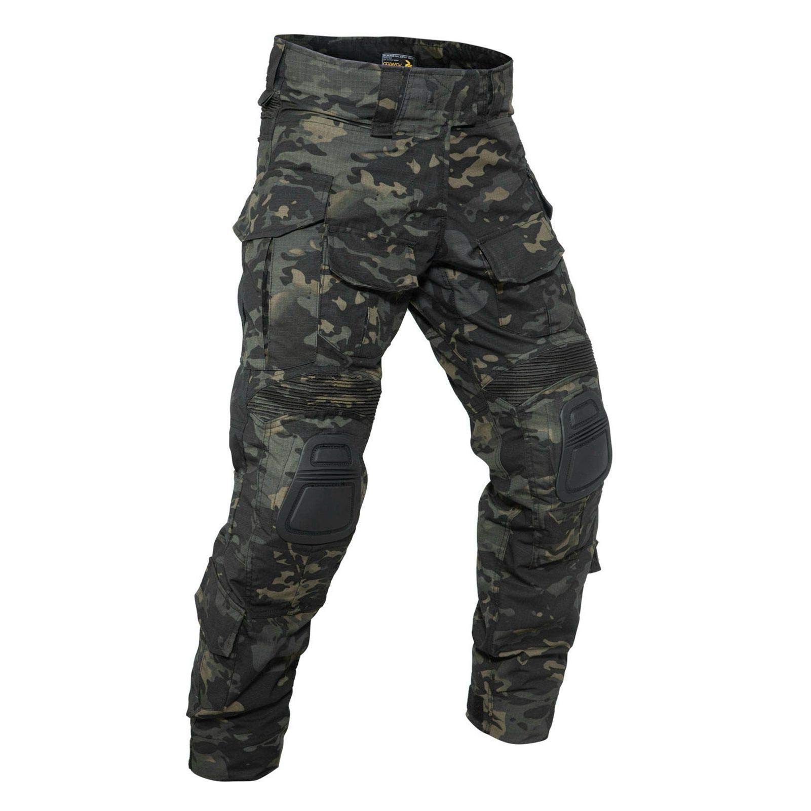 G3 Combat Tactical Pants Camouflage with Knee Pads for Men Paintball Clothing Gear(Belt not Included)