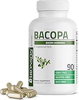 Vista 1 de Bronson Bacopa apoya la función cerebral saludable y el rendimiento mental, hierba tradicional, sin OGM, 90 cápsulas vegetarianas