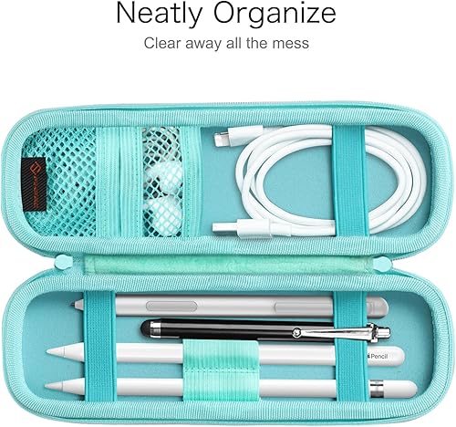 Miniatura 3 de Fintie Funda con soporte para Apple Pencil Pro, Apple Pencil (USB-C  1  2 generación), funda de piel sintética compatible con bolígrafos, cable USB,