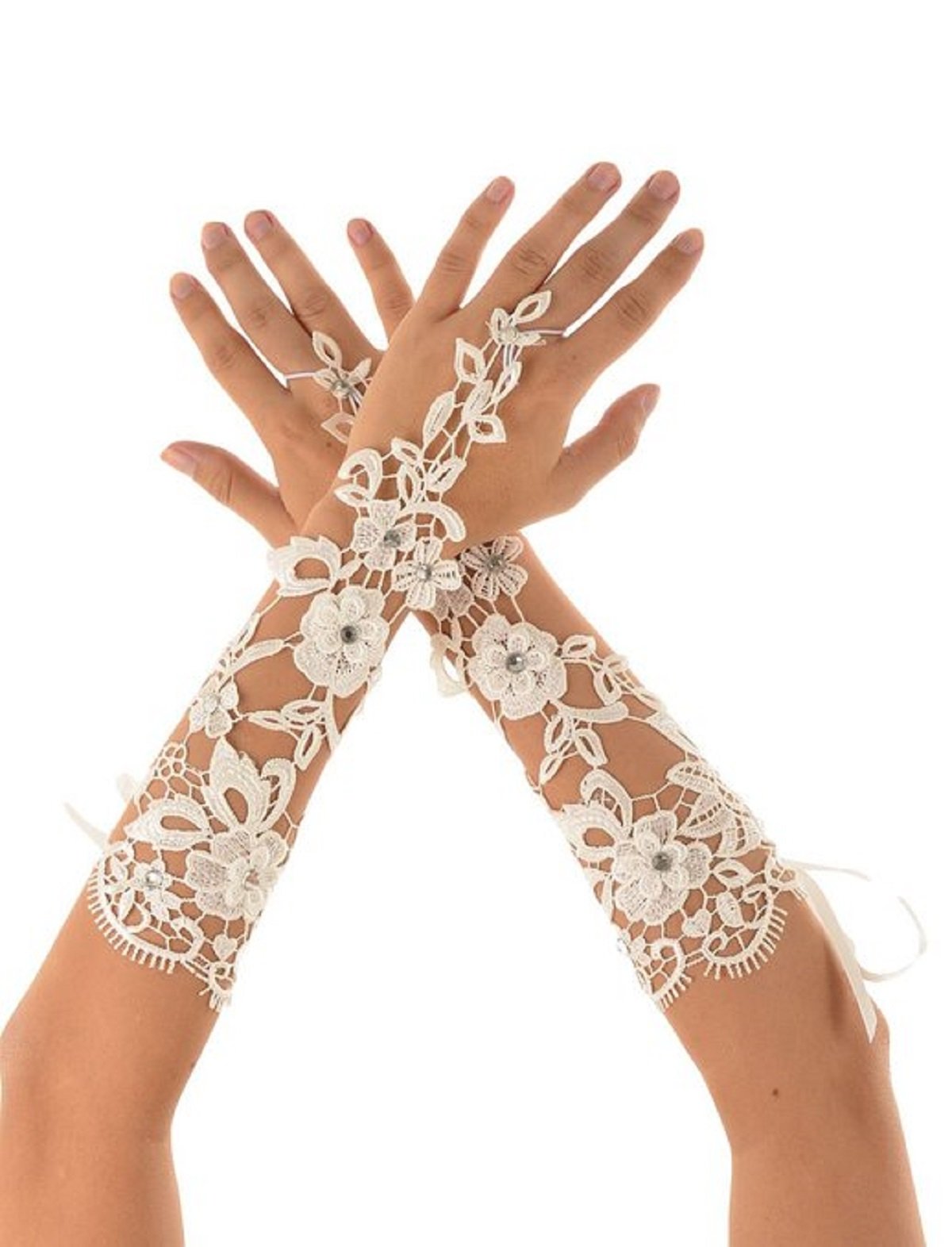 Lange Spitzenhandschuhe Weiß - Ellbogenlang Für Hochzeit & Festliche Anlässe