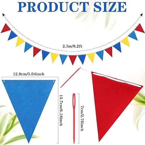 Miniatura 2 de Outus 6 juegos de banderines de arco iris, guirnalda multicolor, banderines triangulares, banderines de arco iris a granel para carnaval, fiesta de