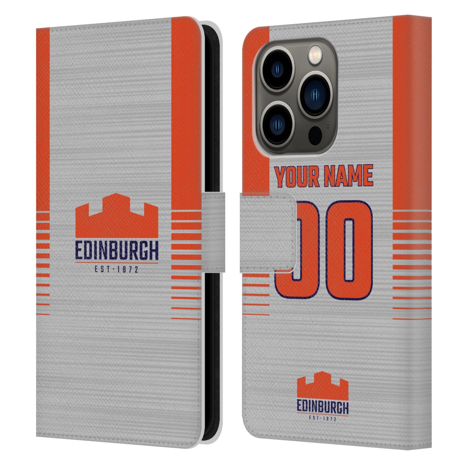 Housse en cuir iPhone 14 Pro aux couleurs d'Edinburgh Rugby