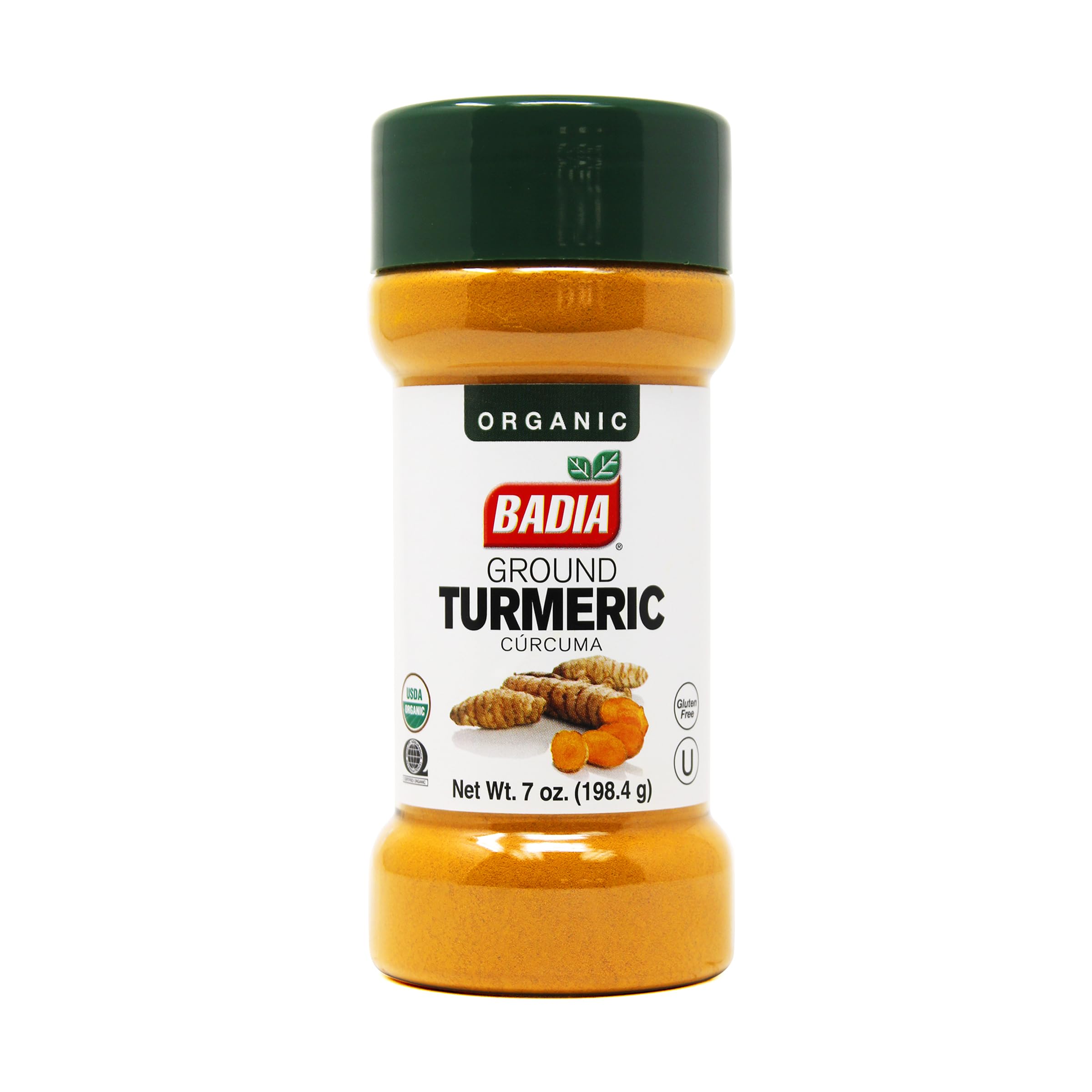 Badia Organic Turmeric Powder, 7 oz – Rich in Curcumin, Perfect for Cooking, Smoothies, and Wellness