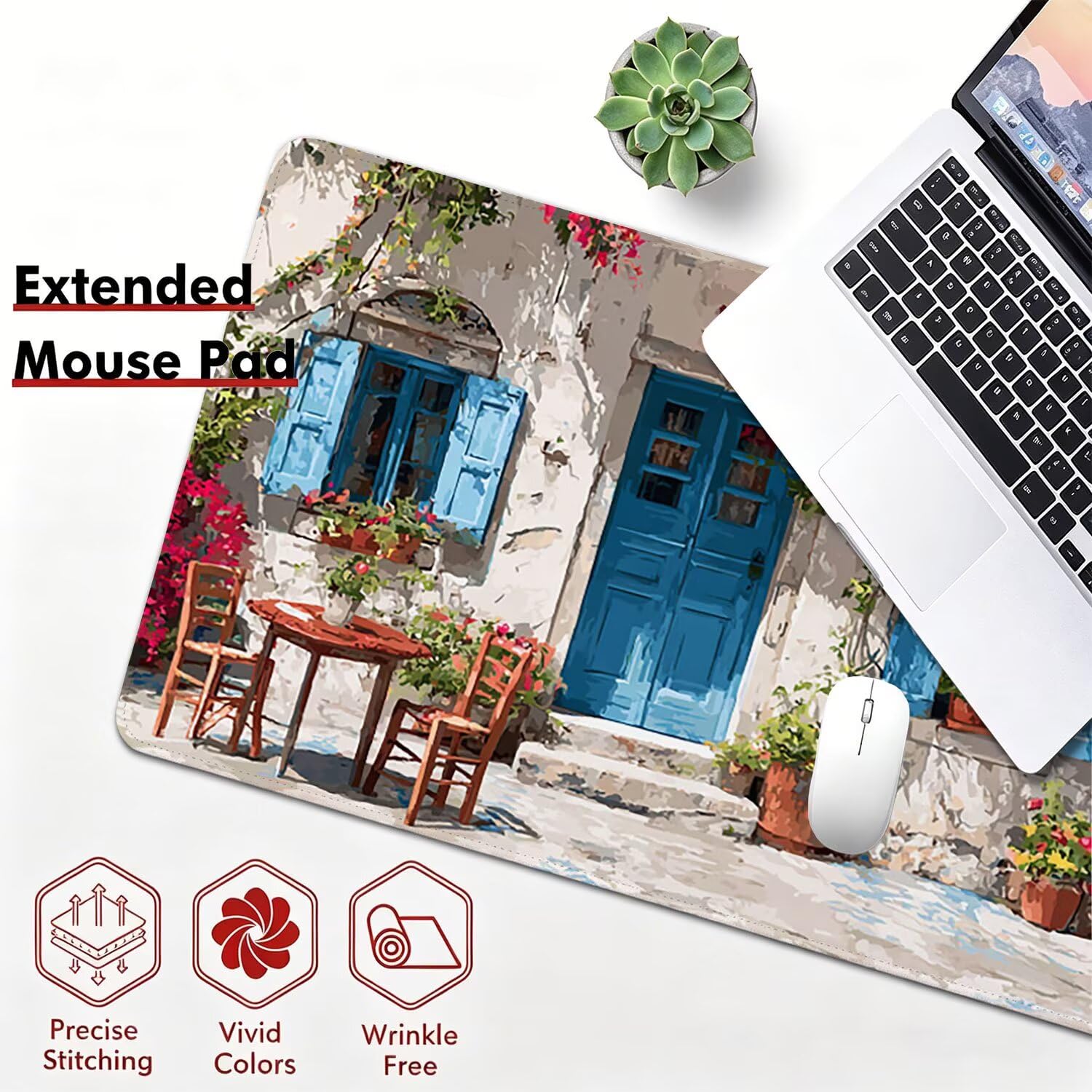 Tappetino Mouse Gaming XXL, Mousepad 1200x600x4mm Retro spiaggia 0x0-159 | Tappetino Scrivania con Base in Gomma Antiscivolo Bordi Cuciti per Computer, PC, Migliora la Precisione e la Velocità