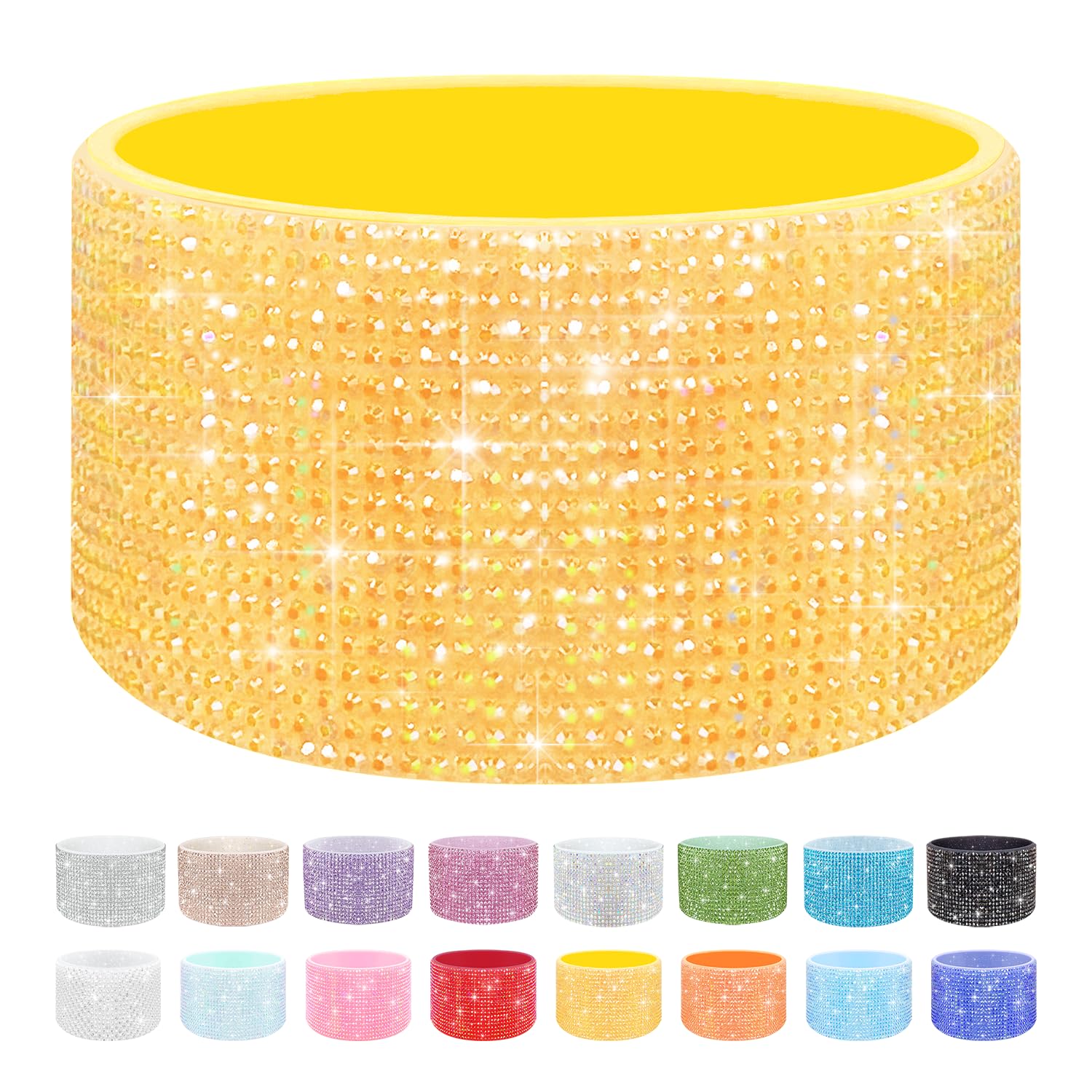 WORBSS Diamond Glitter Silicone Boot for Stanley Cup 20-40oz Tumbler for Simple Modern 30-40oz Trek Tumbler Accessories for 2.8-2.9 inch Trapezoidal