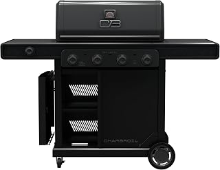Char-Broil Pro Series 4-Burner Propane Gas Grill with Amplifire Tech, Griddle Insert & Side Burner - Versatile Black Cabinet