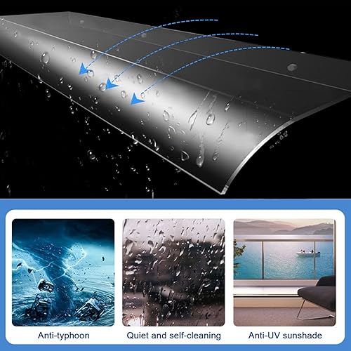 Miniatura 6 de Toldo invisible para puerta delantera, toldo para ventana, toldo de porche, patio, cubierta de policarbonato de una pieza, refugio de lluvia para