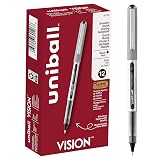 uni-ball(R) Vision(TM) Rollerball Pens, 0.7 mm, Fine Point, Gray Barrel, Black Ink, Pack Of 12, 60126 – view 1