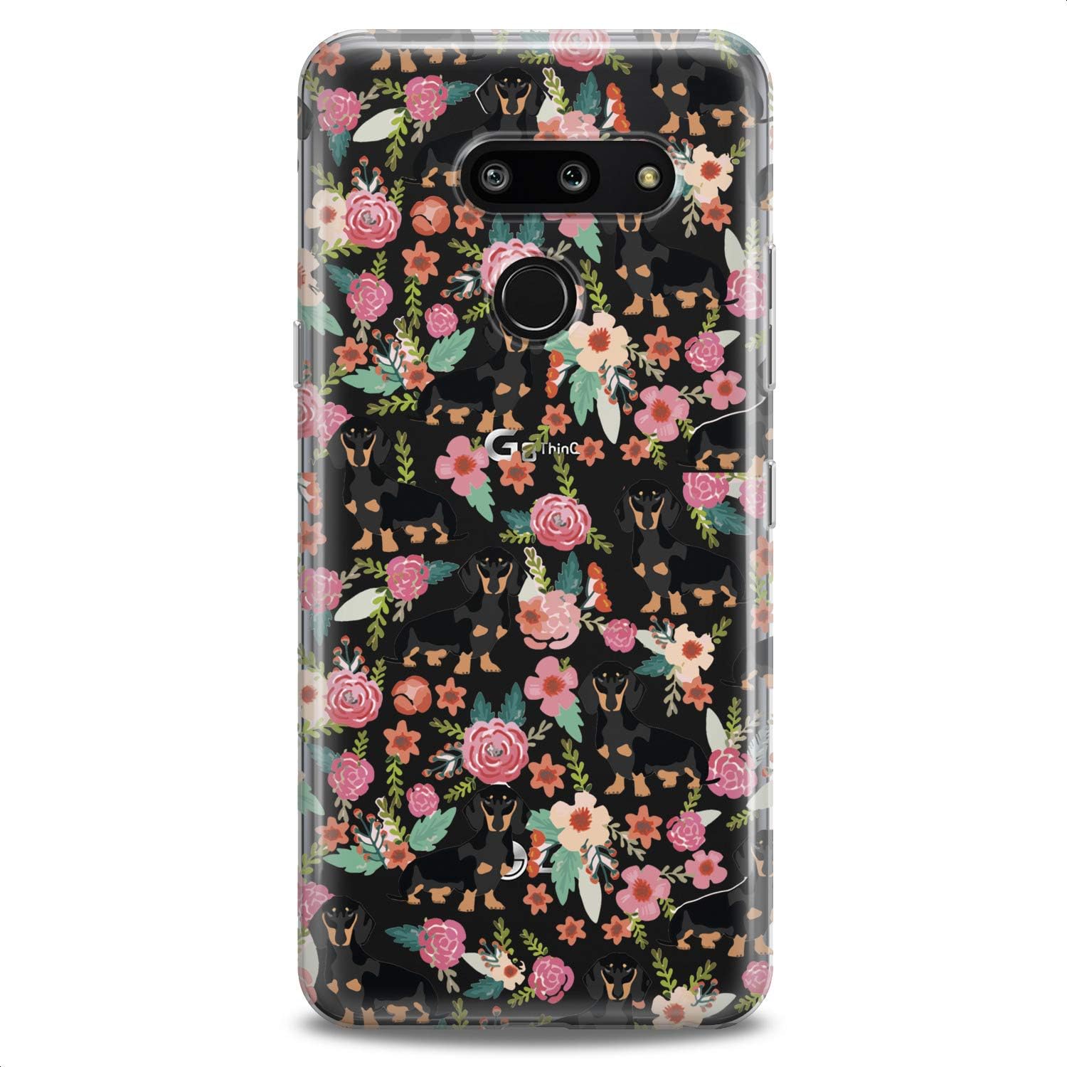 Case Replacement for LG G7 ThinkQ Fit Velvet G6 V60 5G V50 V40 V35 V30 Plus W30 Clear Cute Dogs Design Print Kawaii Floral Wiener Cute Flowers Girl Hound Flexible Silicone Slim fit Soft Basset image 3