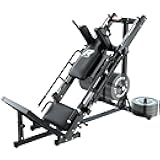 Leg Press Hack Squat Machine, Professional Adjustable Leg Press Machine for Home Gym with Linear Bearing, Specialty Hack Squat Machine for Full Lower Body Workout with Weight Storage Posts