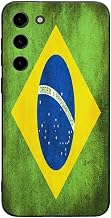 Vintage Brazil Flag Funny TPU Mobile Phone Case Compatible with Galaxy S23/S23 Plus/S23 Ultra