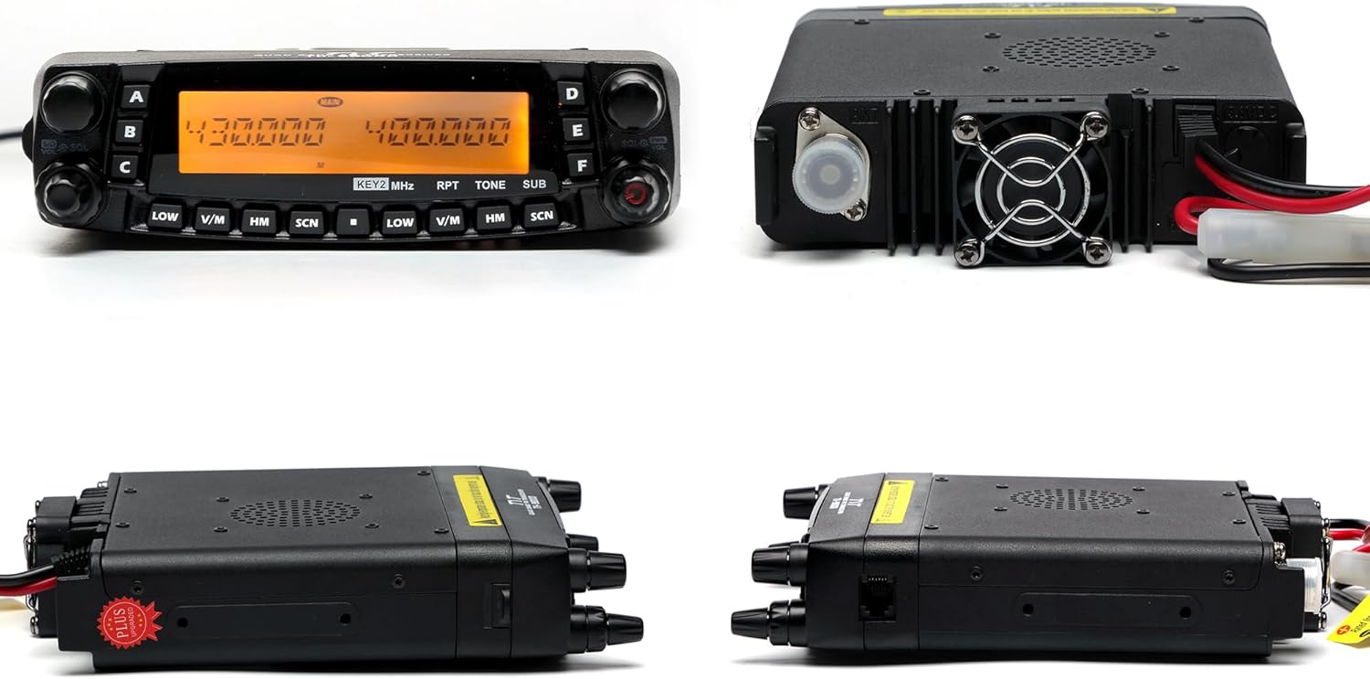 TH-9800D Quad Band 50W Mobile Ham Radio Transceiver, 10M 6M 2M 70CM Amateur Radios, Dual Display, Cross-Band Repeat, Detachable Faceplate with Programming Cable, Support Chirp