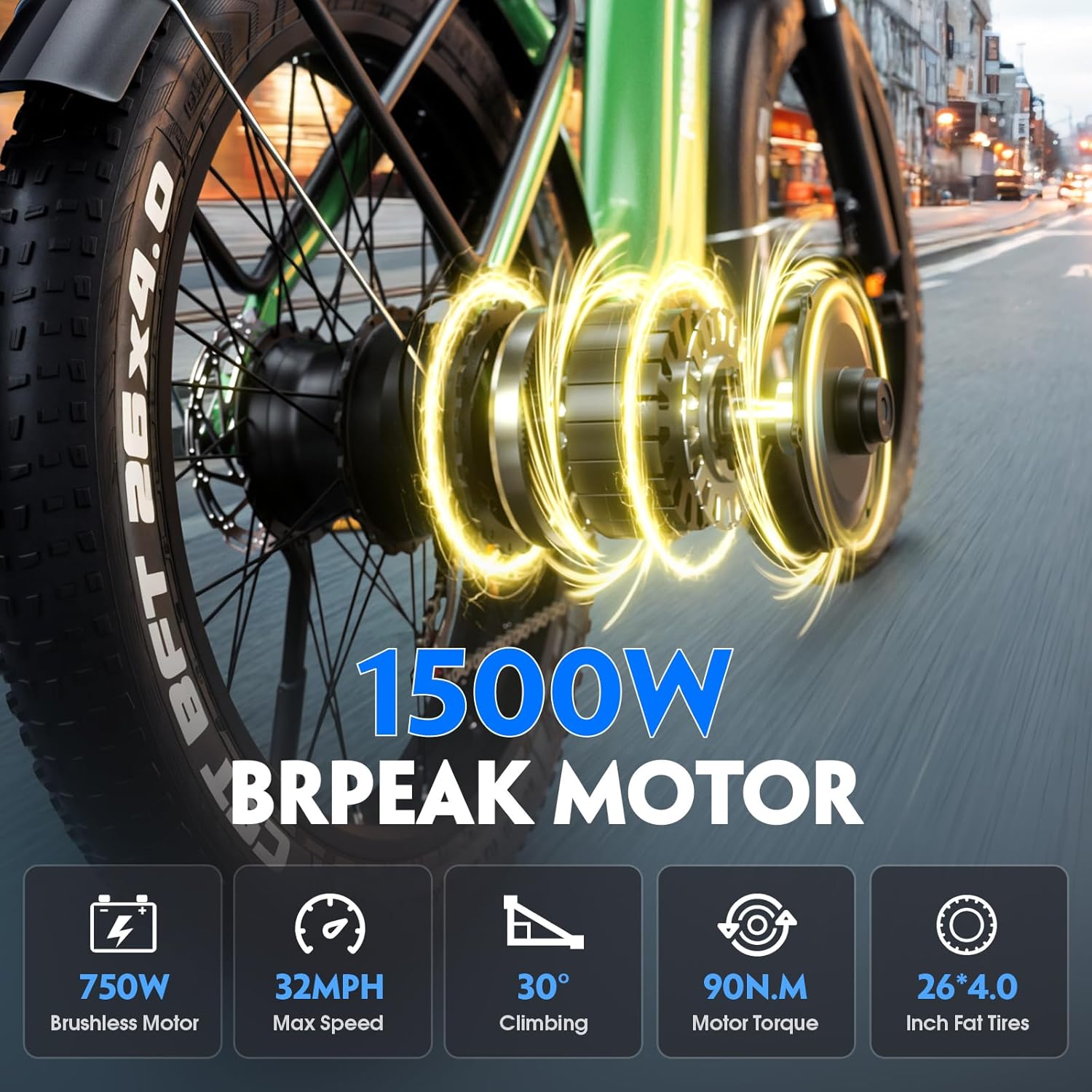 E·Bycco DAHON Electric Bike for Adults, 750W Torque-Sensor-Ebike, Max 95Miles, 26" x4.0 Fat-Tire Electric Bicycle, 48V 20AH Front Suspension Moutain Off-Road Hunting All-Terrain E-Bike