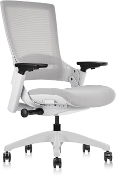 CLATINA Mesh Ergonomic Office Chair with Adjustable Depth Seat Height 3D Arm Rest and Lumbar Support, Swivel Executive Computer Task Chair for Home Office Conference Room, Grey