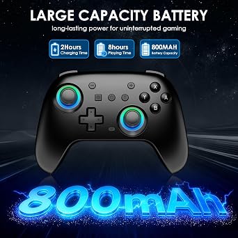 JORREP Switch Controllers 2 Pack, RGB Switch 2 Controller for Nintendo Switch/Switch 2/Lite/OLED, Wireless Switch 2 Pro Controller with Wake up/6-Axis Gyro/Dual Vibration/Turbo/Screenshot (Black)