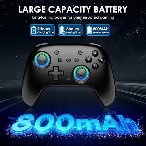 JORREP Switch Controllers 2 Pack, RGB Switch 2 Controller for Nintendo Switch/Switch 2/Lite/OLED, Wireless Switch 2 Pro Controller with Wake up/6-Axis Gyro/Dual Vibration/Turbo/Screenshot (Black)