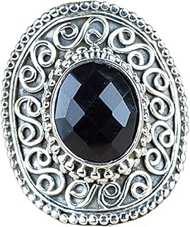 Natural Black Onyx Ring, Black Onyx Silver Ring, Black Onyx Sterling Silver Ring, Black Onyx Statement Ring, Boho Silver Ring, Black Ring