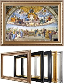 IPIC - Disputation of the Holy Sacrament by Raphael, Giclee Prints on Cotton Canvas with Selectable Frame Options Classic Framed Wall Art for Living Room, Dining Room, Bedroom Decor