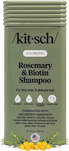 Kitsch Rosemary & Biotin Shampoo for Hair Growth – Made in USA, 12.3 oz | Volumizing Shampoo for Women & Men – Boosts Fullness and Shine After 1 Use – Clean Bio-Based Hair Care – Color-Safe