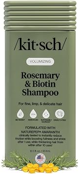 Kitsch Volumizing Rosemary & Biotin Liquid Shampoo for Hair Growth Shampoo for Women & Men, Boosts Fullness & Shine After 1 Use Clean Bio-Based Hair Care, Color-Safe, Made in USA 12.3 oz