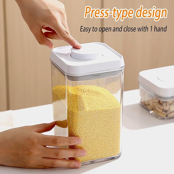 Cereal Container Leakproof Sealing Lid Clear Grains Loose Tea Coffee Beans