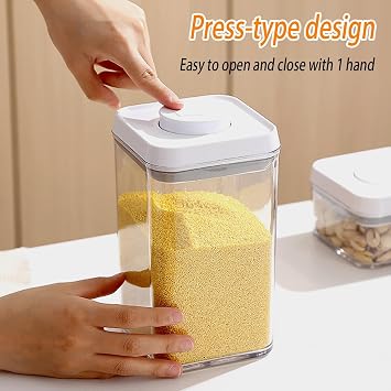 Cereal Container Leakproof Sealing Lid Clear Grains Loose Tea Coffee Beans