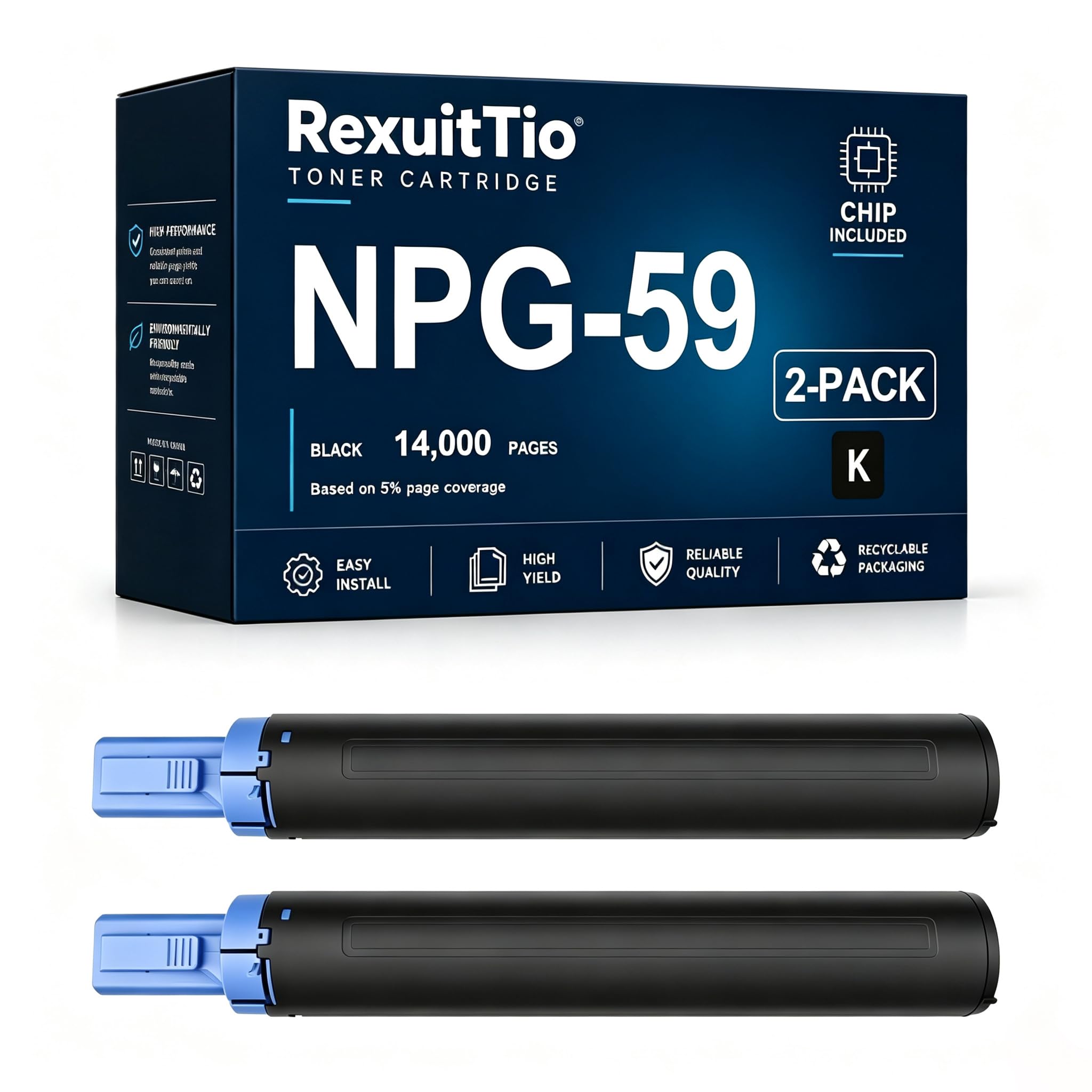 Reemplazo de Cartucho de tóner Compatible con NPG-59 de Alto Rendimiento para NPG-59 GPR-45 C-EXV42 con el último Chip, se Ajusta a la Impresora láser Canon iR2206ad 2204n iR2202n 2202G, Negro