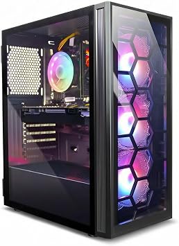 STGsivir Gaming PC, Core i7 Gen8, RTX 3050 6G, 32G DDR4 RAM, 1T SSD | Gaming Computer Desktop for Streaming,Video Editing,Homework, up to 4.1GHz, WiFi 6, BT 5.0, 4K,HDMI,DP, Win11 Pro, ARGB Case