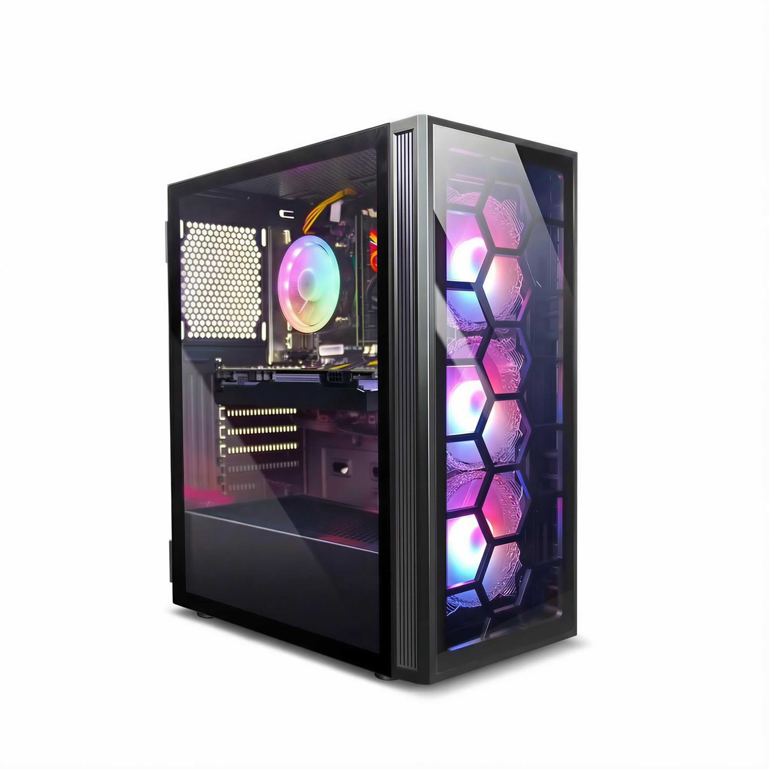 STGsivir Gaming PC, Gaming Computer Desktop Tower, GeForce RTX 3050 6GB GDDR6, Core i7 up to 3.9GHz,16GB RAM DDR, 512GB SSD, WIFI 6, BT 5.0, RGB Fan x3, Windows11 PRO — view 7