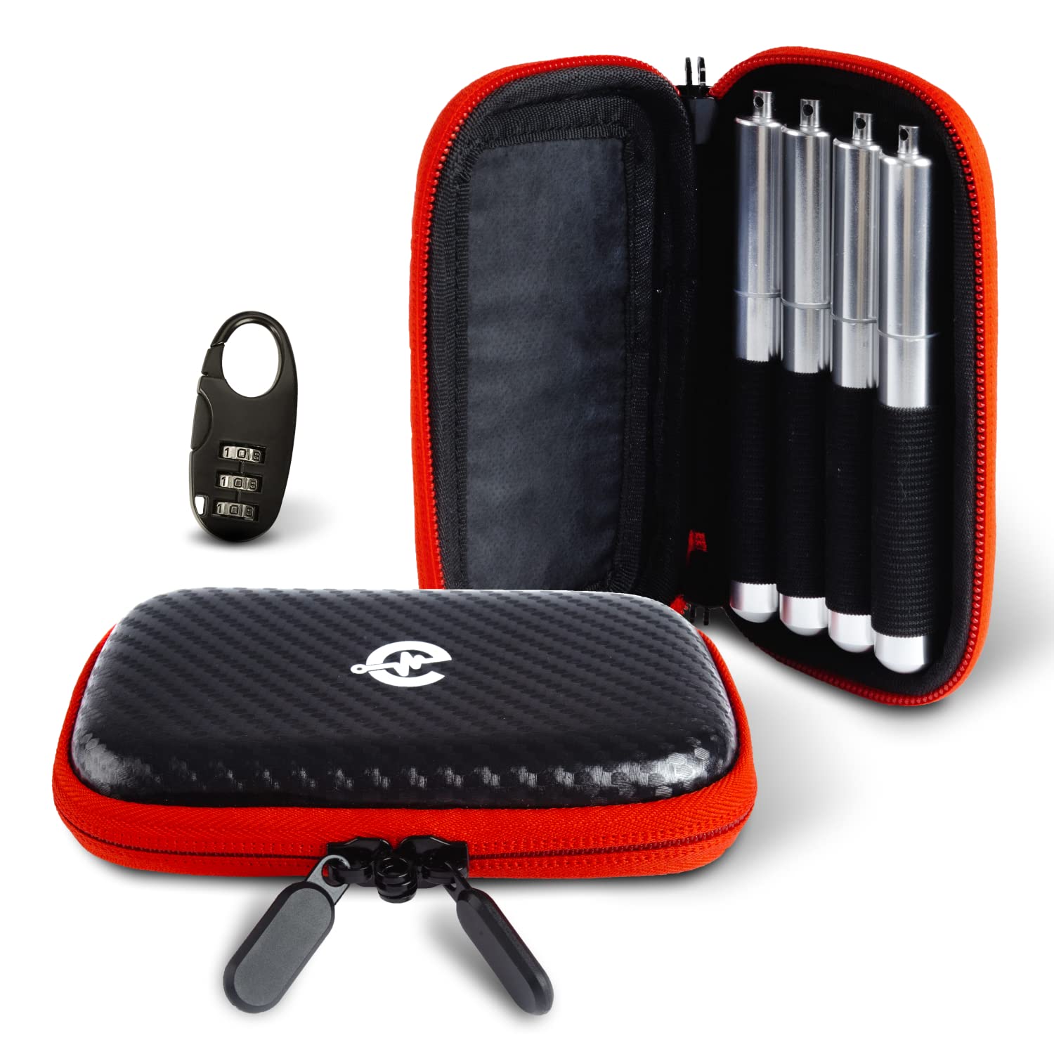 Epulse Tube Holder Case Smell Proof, Pre Roll Tubes Case Holder, Smell Proof Case Cone Packer, Cigarette Container With Lock, Smell Proof Bag Pouch, Metal Tubes Odor Proof Accessories, black, King