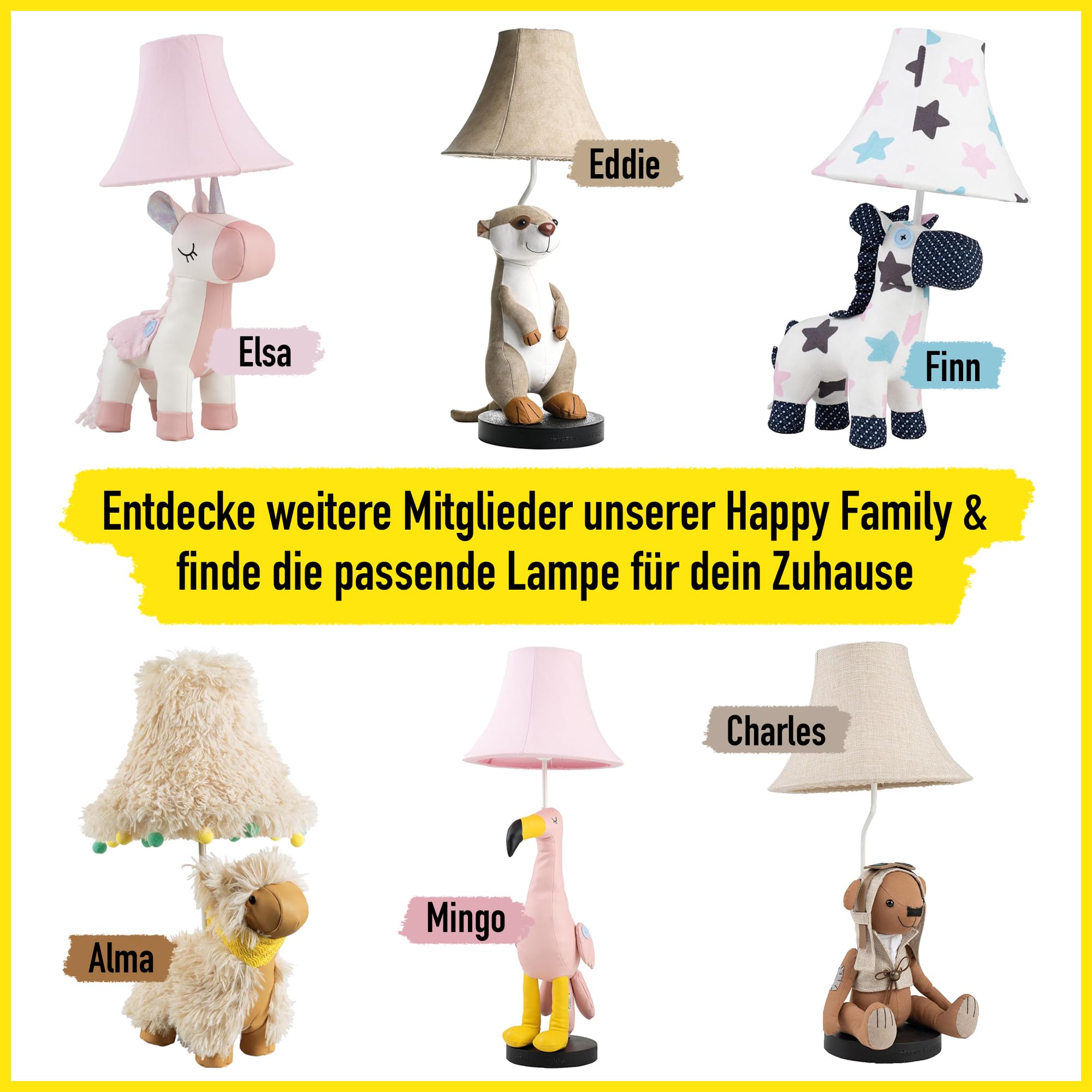 Happy Lamps for smiling eyes Waldi Dackellampe, LED-Tischleuchte, 48 cm hoch, Dekoleuchte, veganes Leder, Handarbeit, hochwertige Tischlampe, top Qualität, Braun und Weiß