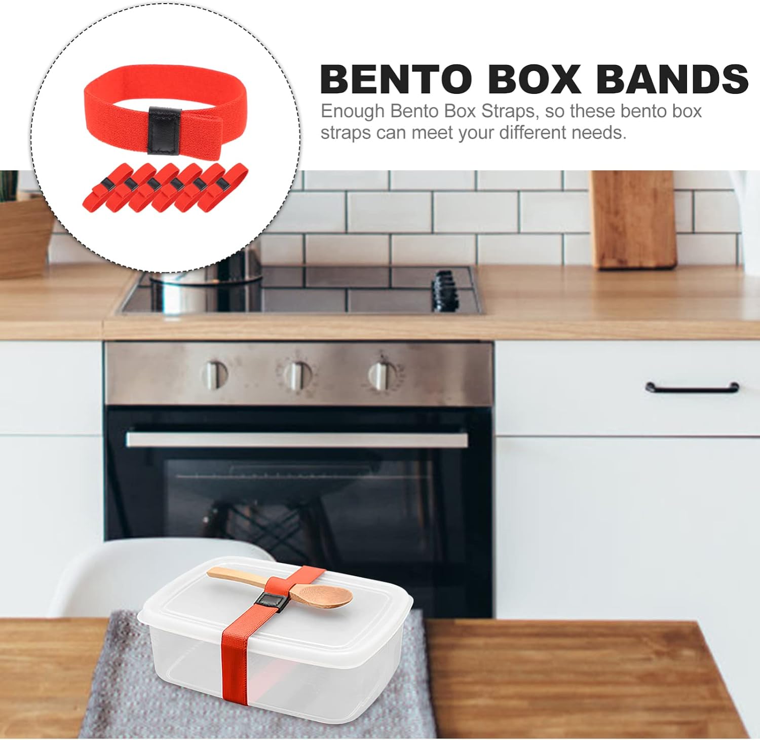 Garneck 12pcs Colorful Elastic Lunch Box Straps Bands for Bento Containers Fixing Bands for Outdoor Accessories High Elasticity and Practical Design