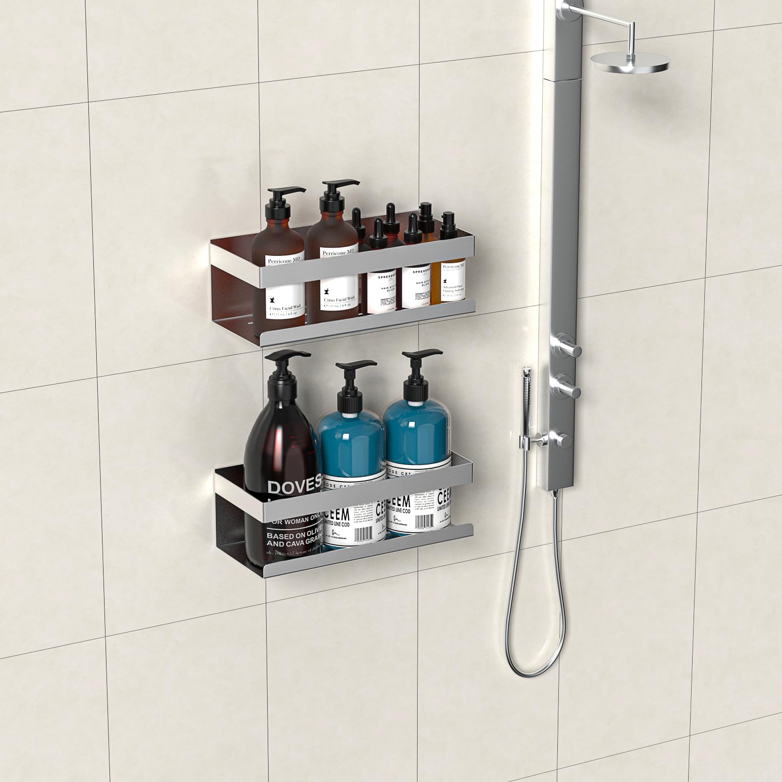 Étagère Douche Suspendue Sans Percage - Acier Inoxydable Pour Gel Et Shampooing