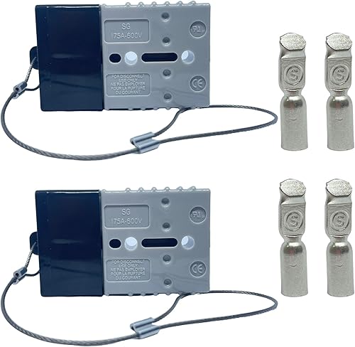 Blue Bar Industries Conectores 175A 2 piezas, 2AWG a 10 AWG, 12V-46V - Batería de conexión y desconexión rápida - Cabrestante de recuperación para