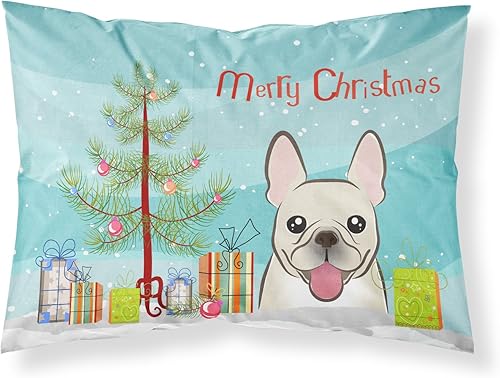 Caroline's Treasures BB1610PILLOWCASE - Funda de almohada de tela de árbol de Navidad y bulldog francés, ligera, súper suave, de fácil cuidado, Caroline's Treasures BB1610PILLOWCASE - Funda de almohada de tela de árbol de Navidad y bulldog francés, ligera, súper suave, de fácil cuidado,