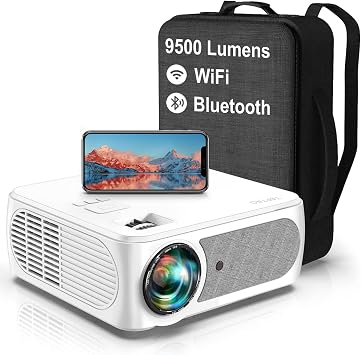 TOPTRO WiFi Projector 4K 5G Bluetooth Projector, 9500L Native 1080p Full HD, 4P/4D Keystone/Zoom   50 , 35" Home Outdoor Wireless Display for Smartphone, TV, PS4, PPT