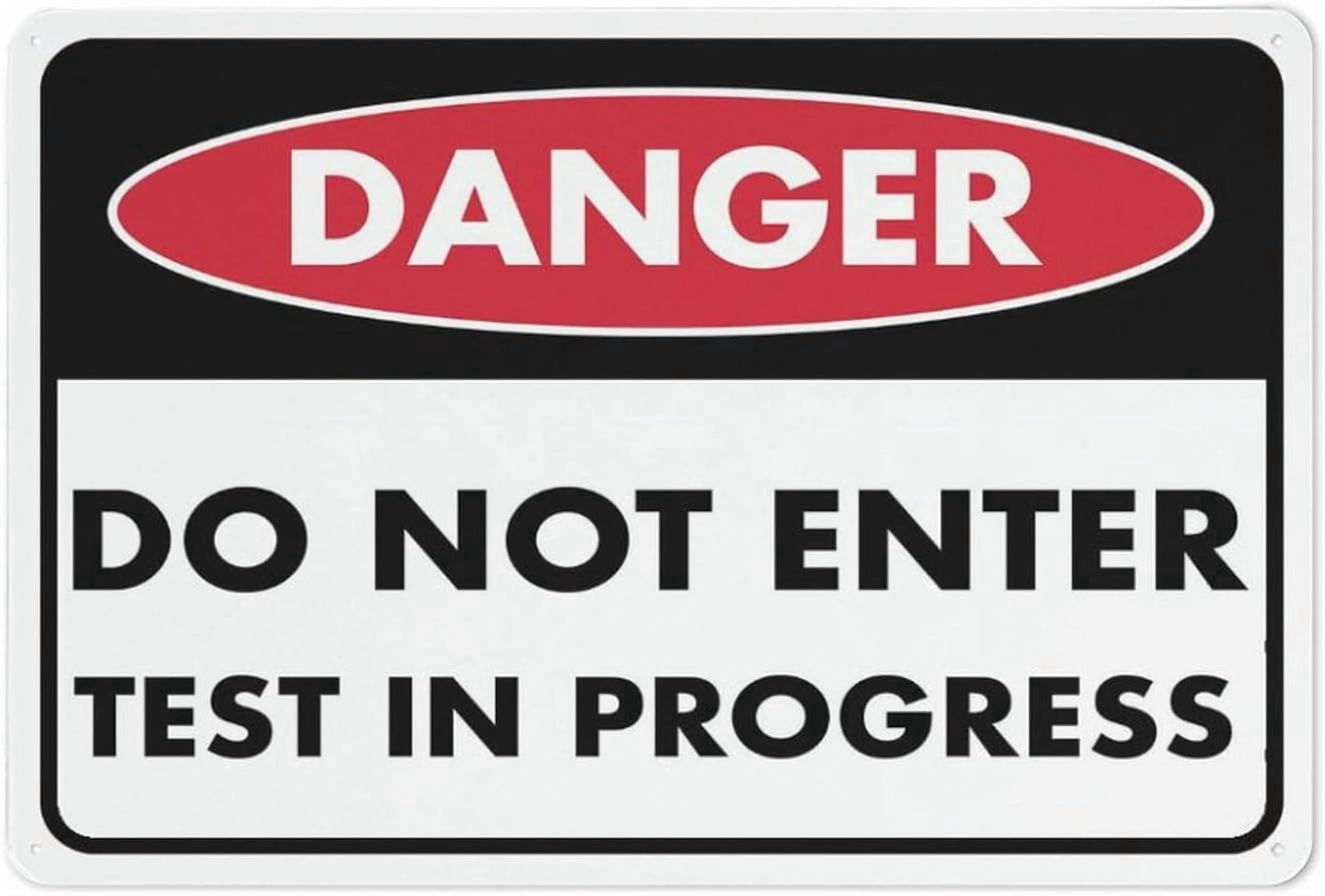 (2-Pack) Metal Tin Sign Danger Do Not Enter Test In Progress Sign 12 X 8 Inch Rustproof Multicolor