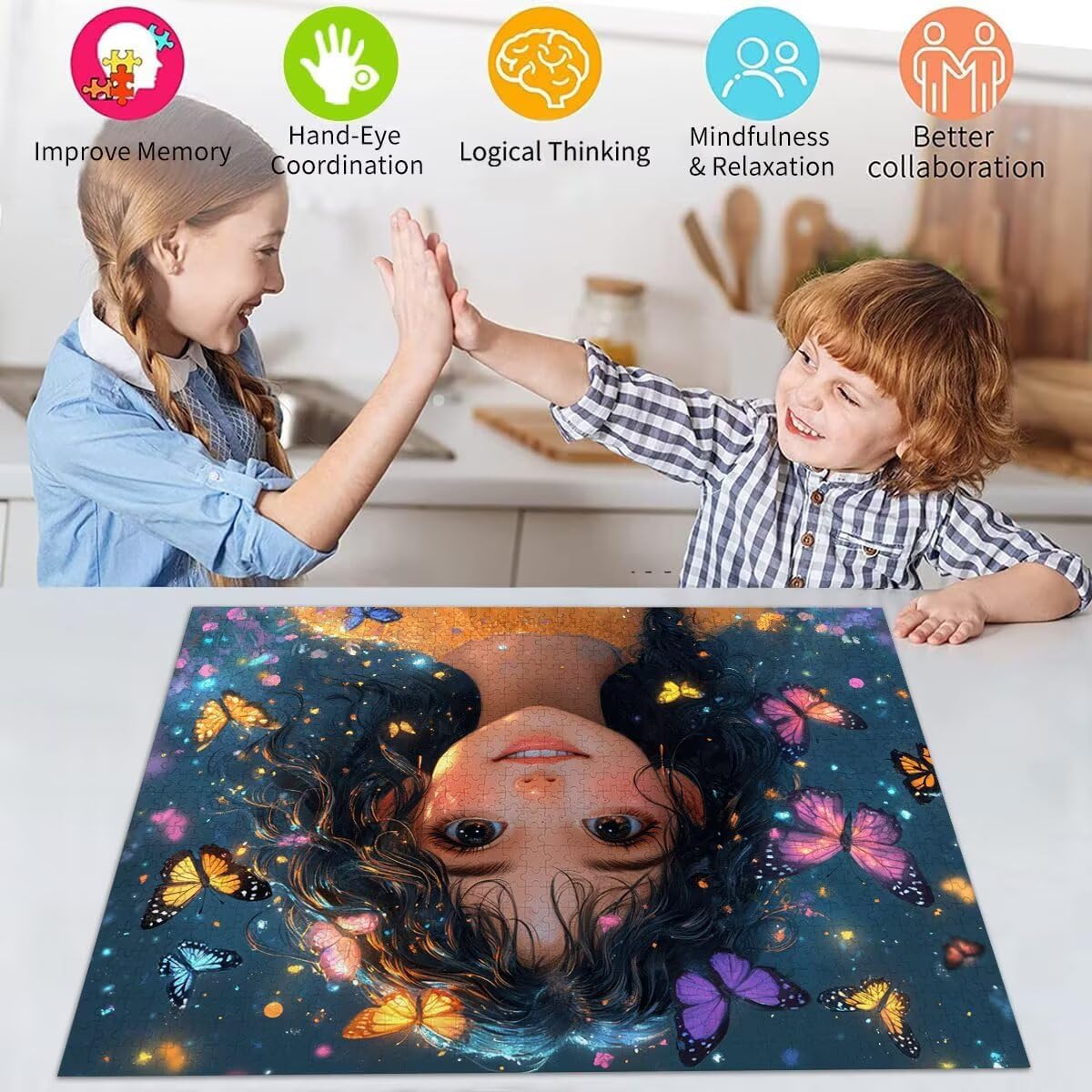 Puzzle Erwachsene 2000 Teile Mädchen Schmetterling Educa Jigsaw für Kinder ab 8 Jahren Mädchen Jungen, Erwachsene Impossible Klassische Puzzles, Anspruchsvoll Spielspaß, Als Geschenke 70x99cm t-768