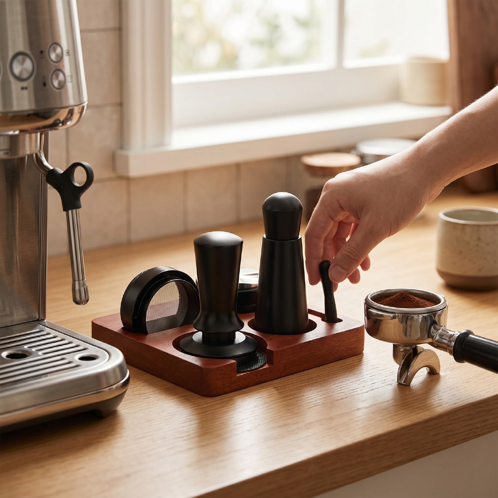 Kit de accesorios para espresso 51mm, juego de prensador de café