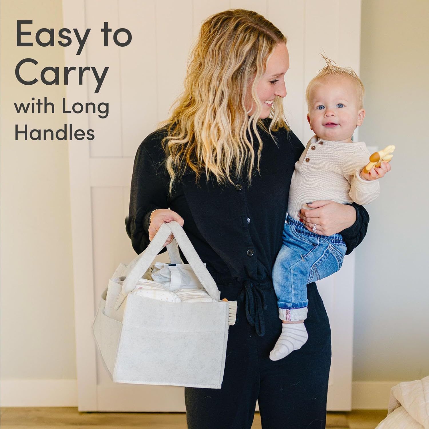 Kresal Diaper Caddy Bag for Smart Mothers - Baby Diaper Caddy Organizers - Baby Wipes Felt Storage, Nursery, Foldable, Portable and Lightweight - Image 3 thumbnail