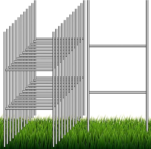 Paquete de 15 estacas en H resistentes para letreros de patio, estacas de acero de metal de 17 x 7.1 pulgadas de alto, estacas de alambre mejoradas