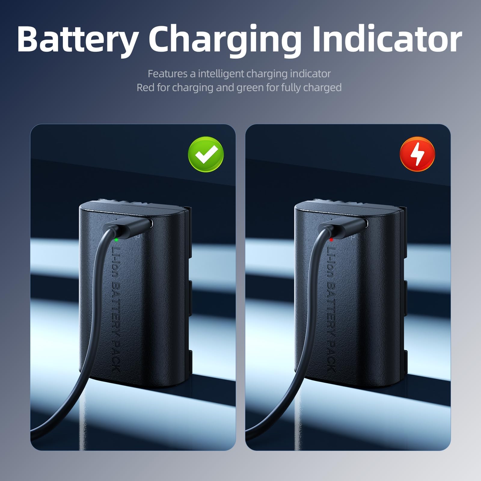llano Batteria LP-E6NH da 2400 mAh con ricarica rapida USB-C per Canon R5/R6/R7 Mark II, 5D/6D/7D Mark II/III/IV, 60D/70D/80D/90D, completamente decodificata, capacità reale, batterie di ricambio
