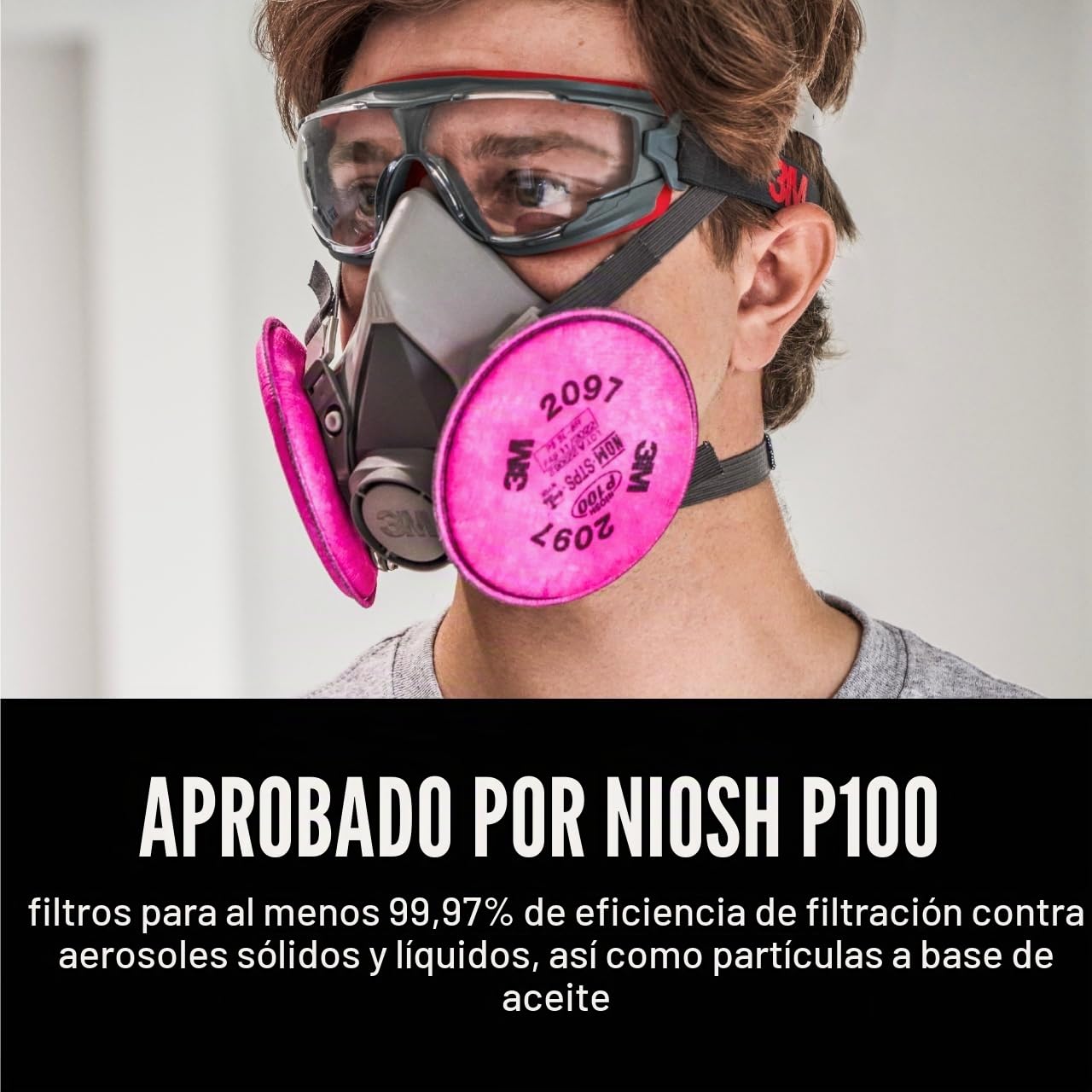 3 M P100 filtro de partículas con Nuisance nivel Organic vapor liberación, 2097PA1-A
